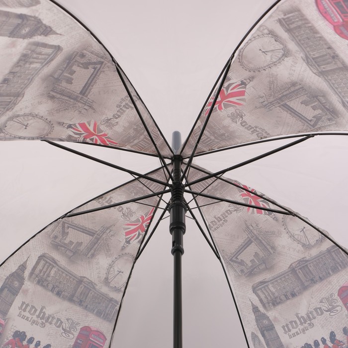 Зонт - трость полуавтоматический «Города», 8 спиц, R = 40 см, рисунок МИКС - фото 1885169886
