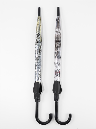 Зонт - трость полуавтоматический «Города», 8 спиц, R=40/60 см, d=80 см, рисунок МИКС