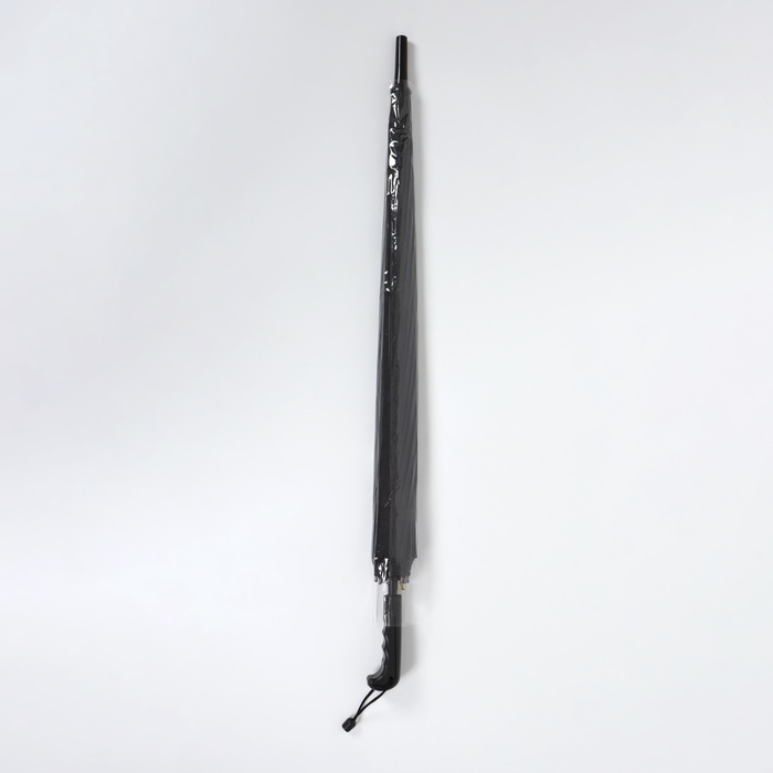 Зонт - трость полуавтоматический «Однотонный», 16 спиц, R = 59 см, цвет чёрный - фото 1905793944