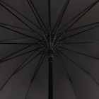 Зонт - трость полуавтоматический «Однотонный», 16 спиц, R = 59 см, цвет чёрный - фото 9462230