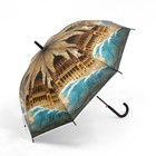 Зонт - трость полуавтоматический «Города», 8 спиц, R = 49 см, рисунок МИКС - Фото 2