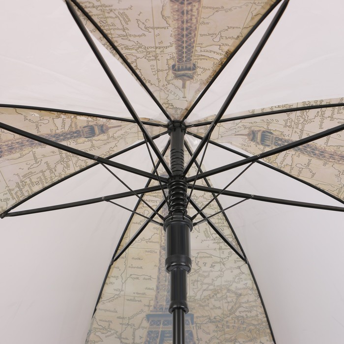 Зонт - трость полуавтоматический «Башни», 8 спиц, R = 42 см, цвет МИКС - фото 1907242853