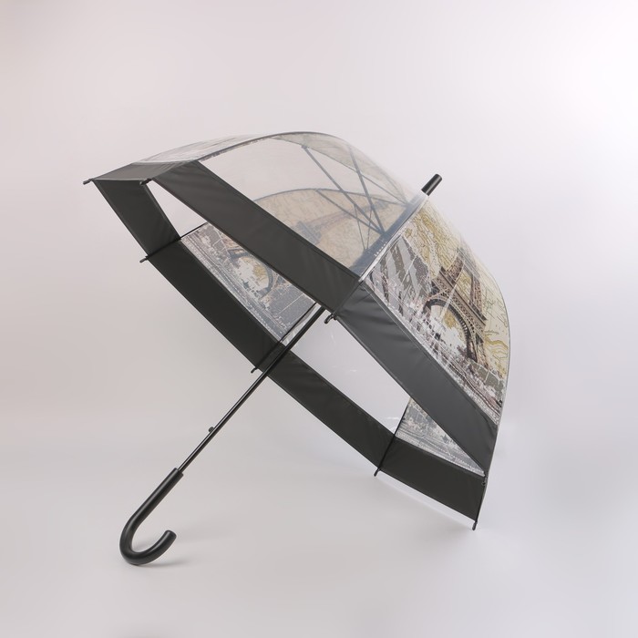 Зонт - трость полуавтоматический «Башни», 8 спиц, R = 42 см, цвет МИКС - фото 1886631004