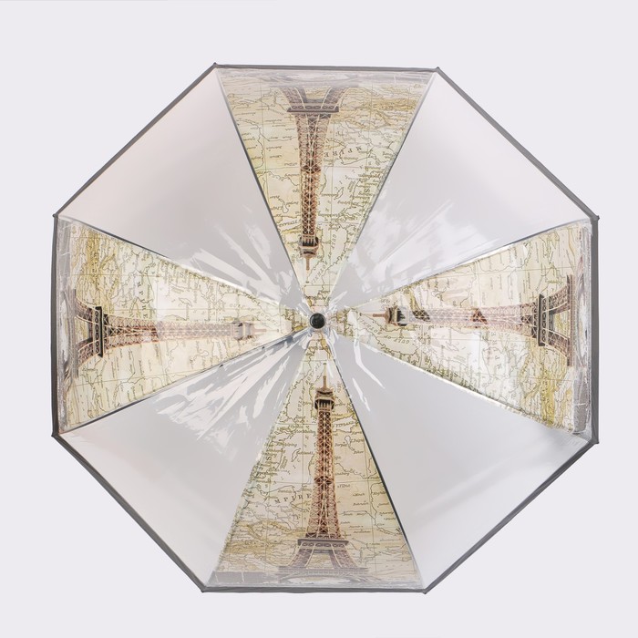 Зонт - трость полуавтоматический «Башни», 8 спиц, R = 42 см, цвет МИКС - фото 1886631006