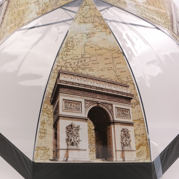 Зонт - трость полуавтоматический «Башни», 8 спиц, R = 42 см, цвет МИКС - фото 1886631009