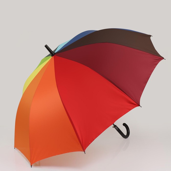 Зонт - трость полуавтоматический «Смайл», 10 спиц, R = 57 см, разноцветный - Фото 1