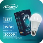 Лампа cветодиодная Luazon Lighting, A60, 15 Вт, E27, 1350 Лм, 3000 K, теплый белый - фото 3756502