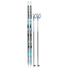 Комплект лыжный: пластиковые лыжи 170 см без насечек, стеклопластиковые палки 130 см, крепления NNN, цвета МИКС - Фото 6