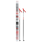 Комплект лыжный: пластиковые лыжи 200 см без насечек, стеклопластиковые палки 160 см, крепления NNN, цвета МИКС - фото 2041439