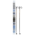 Комплект лыжный: пластиковые лыжи 190 см с насечкой, стеклопластиковые палки 150 см, крепления SNS, цвета МИКС - Фото 11