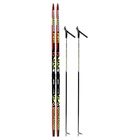 Комплект лыжный: пластиковые лыжи 190 см с насечкой, стеклопластиковые палки 150 см, крепления SNS, цвета МИКС - Фото 13