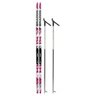 Комплект лыжный: пластиковые лыжи 190 см с насечкой, стеклопластиковые палки 150 см, крепления SNS, цвета МИКС - Фото 14