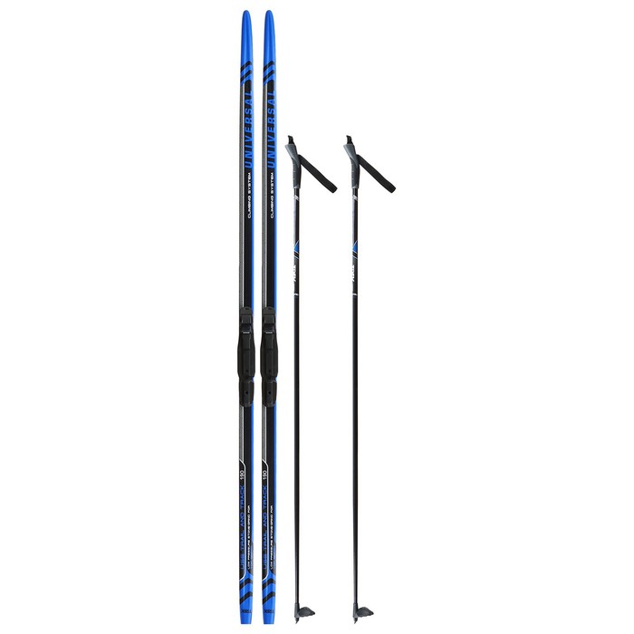 Пластиковые лыжи с насечкой. Лыжный комплект SNS. Стеклопластиковая палка. Комплект лыжи для Страйдера.