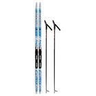Комплект лыжный: пластиковые лыжи 160 см с насечкой, стеклопластиковые палки 120 см, крепления SNS, цвета МИКС - Фото 13