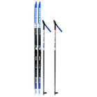 Комплект лыжный: пластиковые лыжи 160 см с насечкой, стеклопластиковые палки 120 см, крепления SNS, цвета МИКС - фото 8235163