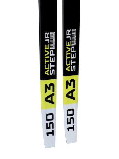 Комплект лыжный: пластиковые лыжи 150 см с насечкой, стеклопластиковые палки 110 см, крепления SNS, МИКС
