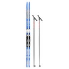 Комплект лыжный: пластиковые лыжи 200 см без насечек, стеклопластиковые палки 160 см, крепления SNS, цвета МИКС - Фото 14