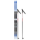 Комплект лыжный: пластиковые лыжи 160 см без насечек, стеклопластиковые палки 120 см, крепления SNS, цвета МИКС 796553