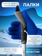 Комплект лыжный: пластиковые лыжи 185 см с насечкой, стеклопластиковые палки 145 см, крепления NNN, цвета МИКС - Фото 4