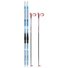 Комплект лыжный: пластиковые лыжи 195 см с насечкой, стеклопластиковые палки 155 см, крепления SNS, цвета МИКС - Фото 12