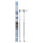 Комплект лыжный: пластиковые лыжи 195 см с насечкой, стеклопластиковые палки 155 см, крепления SNS, цвета МИКС - Фото 15