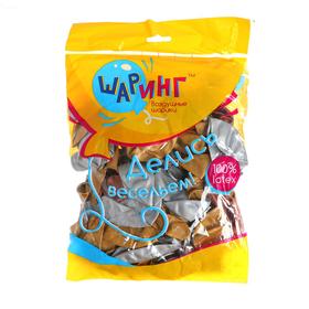 Воздушные шары латексные 12", хром, 50 шт., МИКС