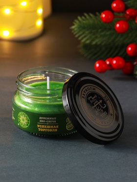 Эко-свеча магическая «Успешная торговля», из натурального воска, 7×5 см 6947471