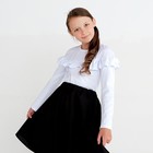 Школьная блузка для девочки, цвет белый, рост 128 см - фото 318536187