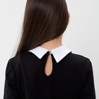 Школьная блузка для девочки, цвет чёрный/белый, рост 122 см - Фото 5