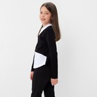 Школьная блузка для девочки, цвет чёрный/белый, рост 128 см - Фото 3
