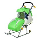 Санки-коляска «Ника детям 2» с колесами, цвет зеленый - Фото 1