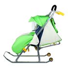 Санки-коляска «Ника детям 2» с колесами, цвет зеленый - Фото 2