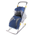 Санки-коляска «Ника детям 4», с колесом, цвет синий - Фото 1