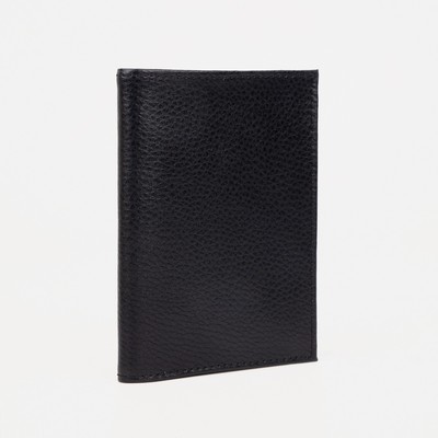 Кошелёк без застёжки, отдел для паспорта, цвет чёрный