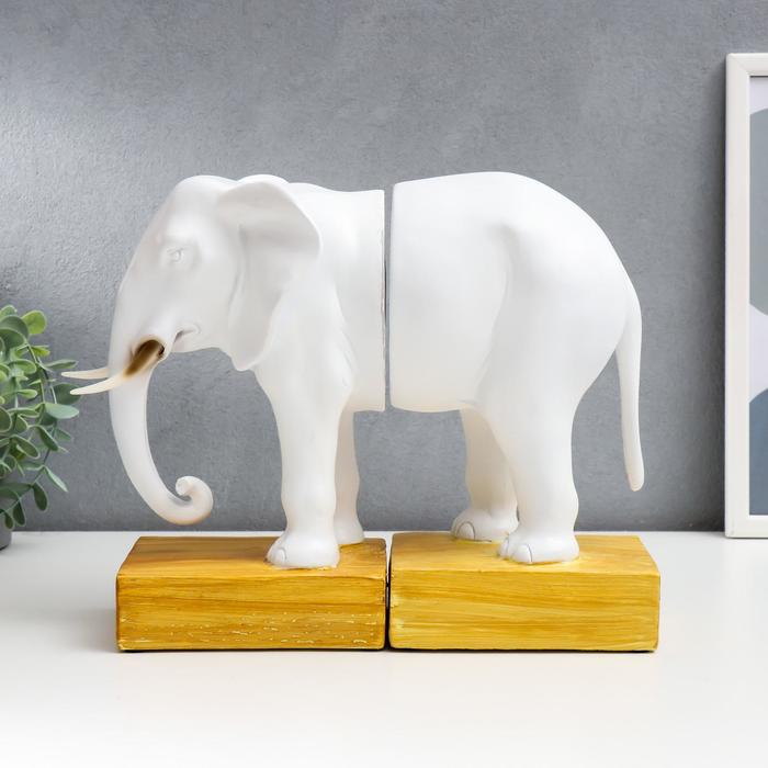 Держатель для книг "Белый слон" набор из 2 шт 35х11х25 см - фото 1891075987