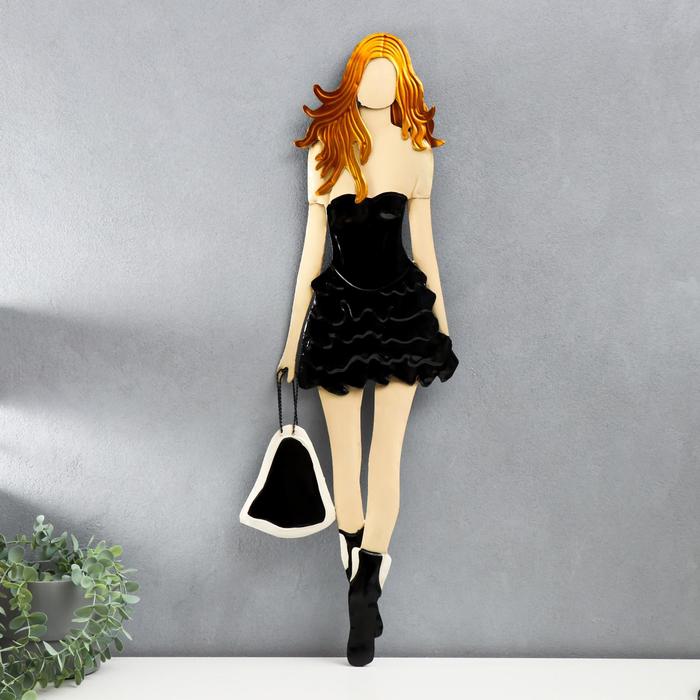 Сувенир полистоун настенный декор "Девушка в маленьком чёрном платье" 79,5х2,5х27 см - фото 1905794254