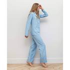 Пижама женская (рубашка, брюки) MINAKU: Light touch, голубая, размер 52 - фото 57946073