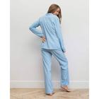 Пижама женская (рубашка, брюки) MINAKU: Light touch, голубая, размер 54 - фото 49527501