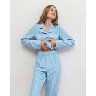 Пижама женская (рубашка, брюки) MINAKU: Light touch, голубая, размер 54 - фото 49527503