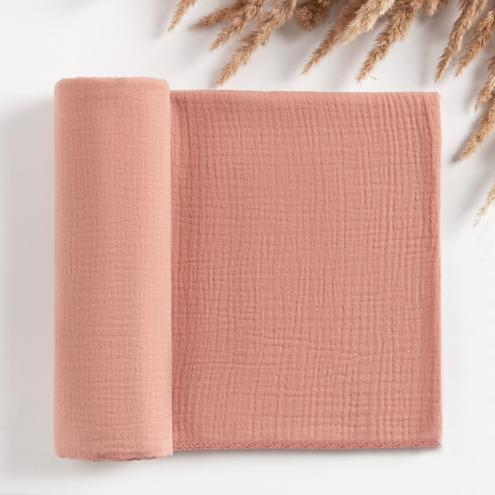 Пелёнка муслиновая Крошка Я «Peach», 135×100 см, двухслойная, 100 % хлопок - Фото 1