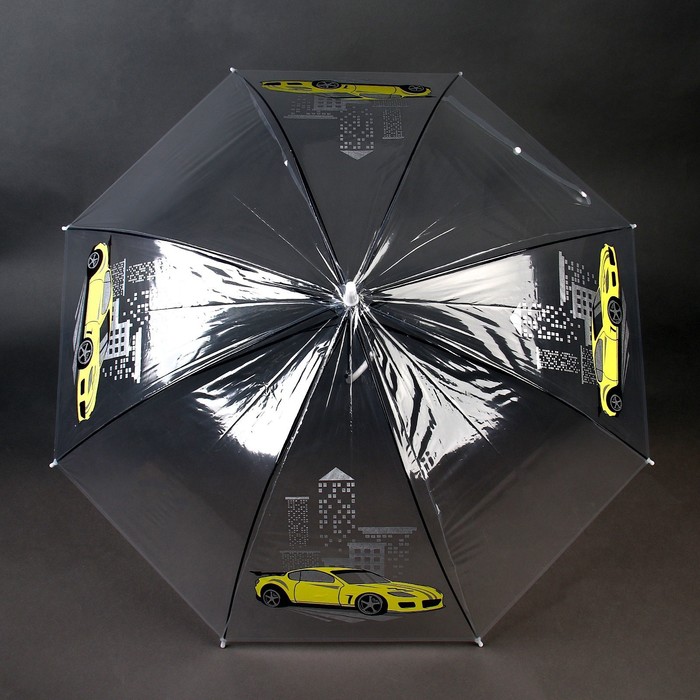 Зонт детский «Жёлтая машина»‎ полуавтомат прозрачный, d=90см - фото 1910175756