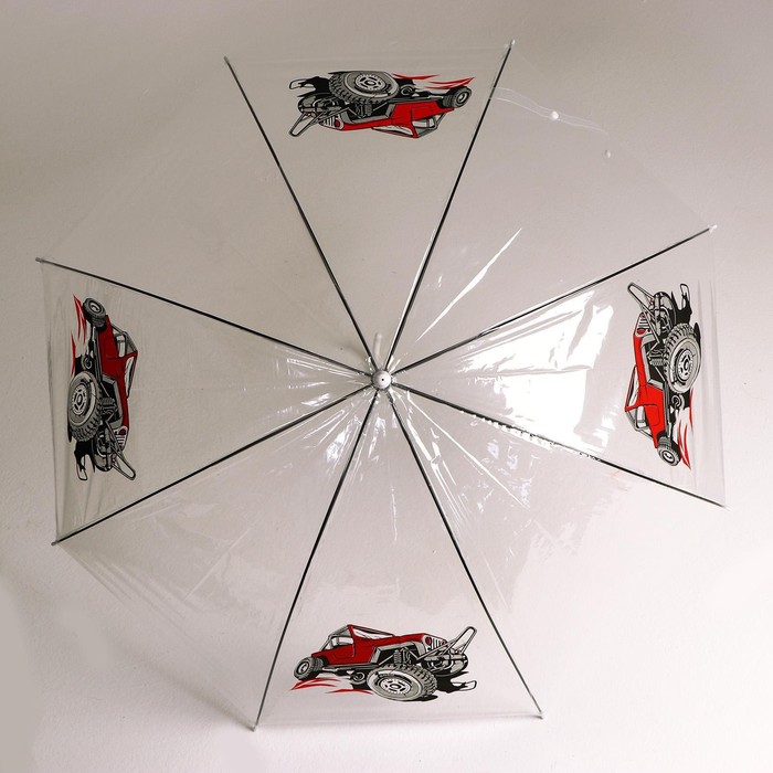 Зонт детский «Внедорожник»‎ полуавтомат прозрачный, d=90см - фото 1883692638