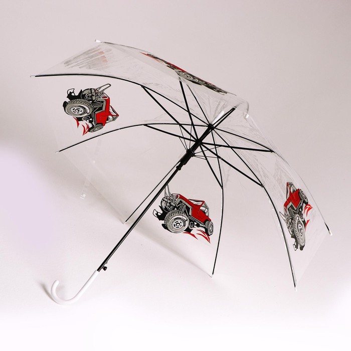 Зонт детский «Внедорожник»‎ полуавтомат прозрачный, d=90см - фото 1905794325