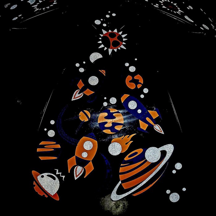 Зонт детский «Космос»‎ полуавтомат прозрачный, d=90см - фото 1883692652