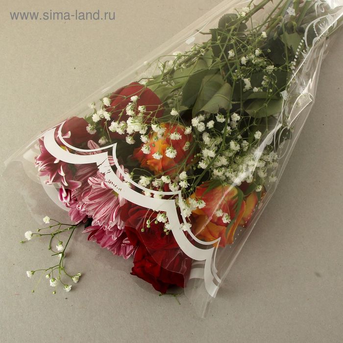 Пакет для цветов конус "Анюта. Альбина" белый - Фото 1
