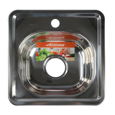 Мойка кухонная Accoona AB3838, врезная, толщина 0.6 мм, 380×380×165 мм, глянец