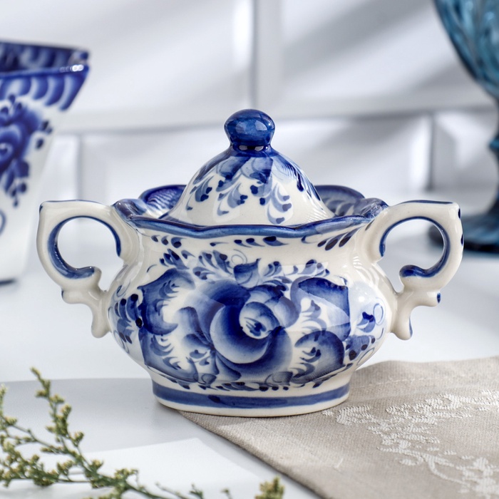 Сахарница фарфор гжель «Секрет» - Фото 1