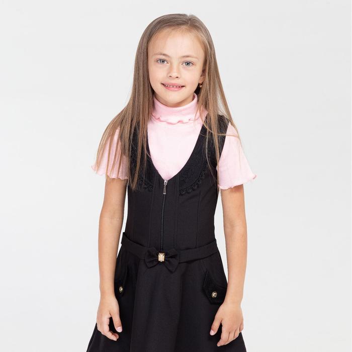 Школьная блузка для девочки, цвет розовый, рост 122-128 см - Фото 1