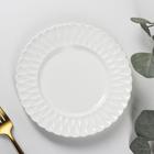 Тарелка фарфоровая пирожковая Доляна «Эстет. Герда», d=18 см, цвет белый - Фото 1