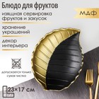 Блюдо для фруктов Доляна «Золотой лист», 23×17×4,5 см, цвет золотой с чёрным - фото 9275250
